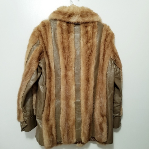 Vintage Leather Mink Fur COAT Furs Jacket. - Picture 2 of 8